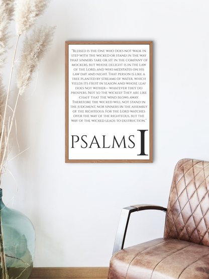 Mounted Framed Poster – Psalm 1 Reminder in English