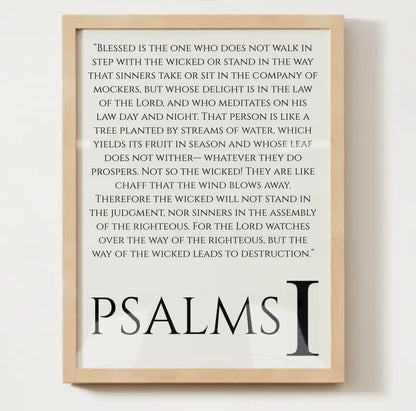 Mounted Framed Poster – Psalm 1 Reminder in English