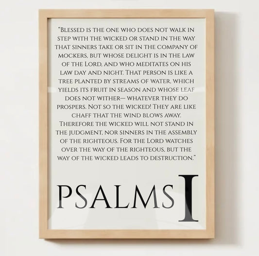 Mounted Framed Poster – Psalm 1 Reminder in English