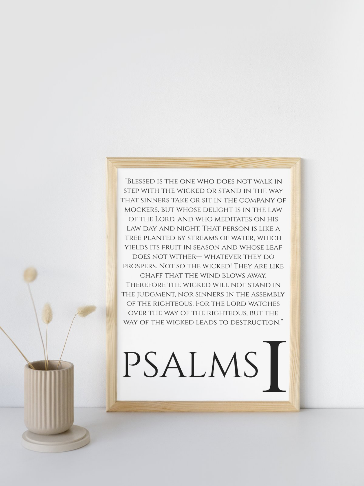 Mounted Framed Poster – Psalm 1 Reminder in English