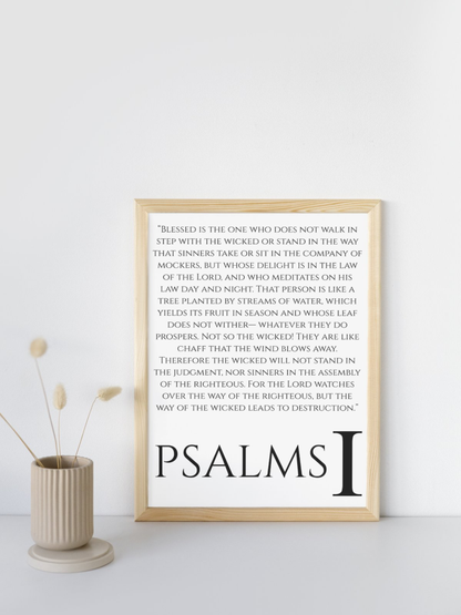 Mounted Framed Poster – Psalm 1 Reminder in English